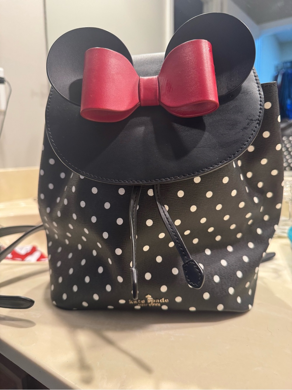 kate spade Black and Red Polka Dot Minnie Backpack